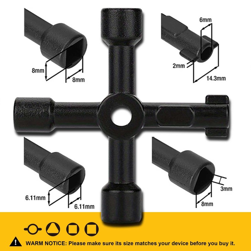Hanpex 4 Way Sillcock Key Wrench Set, Multi-functional Utilities Water