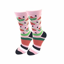 Watermelon One Size Fits Most Pink Ladies Crew Socks