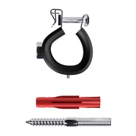 TOX 089101100 Clamp Set for Pipes, Joint Pipe Clamp 15-19 mm (3/8 Inch) with M8 Connection Thread, All-Purpose Dowel TRI 10/61 and Hanger Bolt M8 x 80 with TX Drive, Set of 10