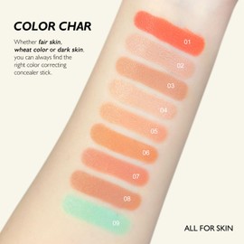 Orange Color Corrector Stick, Under Eye concealer for Dark Circles & Conceals Blemishes, Long Lasting Flawless and Buildable Orange Concealer Pen, 01, 3g/0.1oz