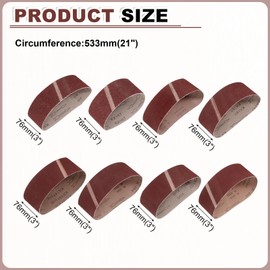 HARFINGTON 3 x 21 Inch Sanding Belts, 16 Pcs 40/60/80/120/150/180/240/400 Grits Aluminum Oxide Abrasive Belt Sander File Belt for Woodworking, Metal Polishing, Knife Sharpener