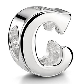 MATERIA by Matthias Wagner Beads Alphabet Charms Pendant Silver 925 Letters High Gloss, Silver