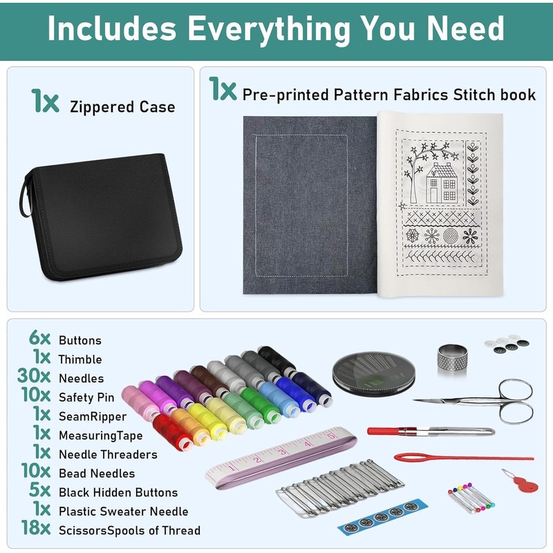 New Embroidery Stitch Book Kit for Adults & DIY Craft