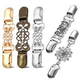 ASTIMESA 5 Pieces Vintage Cinch Clip Set for Back of Shirt, Shawl Sweater Clips for Women Clothing, Sweater Clasp for Cardigans Dress Pant Waist Collar Tightener (3 Colors)