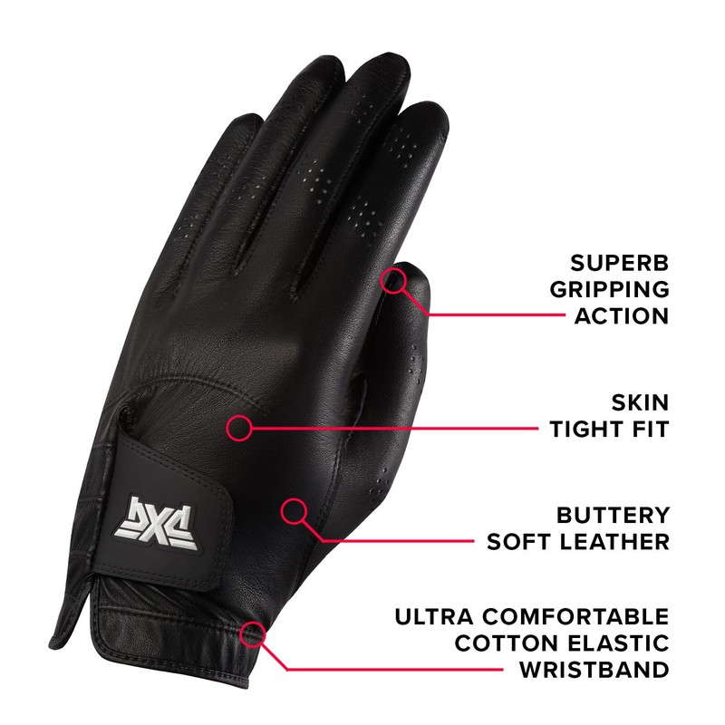 PXG Men's LH Players Glove Left Hand Short Fingertip G4-652011019LHXLC-BLK