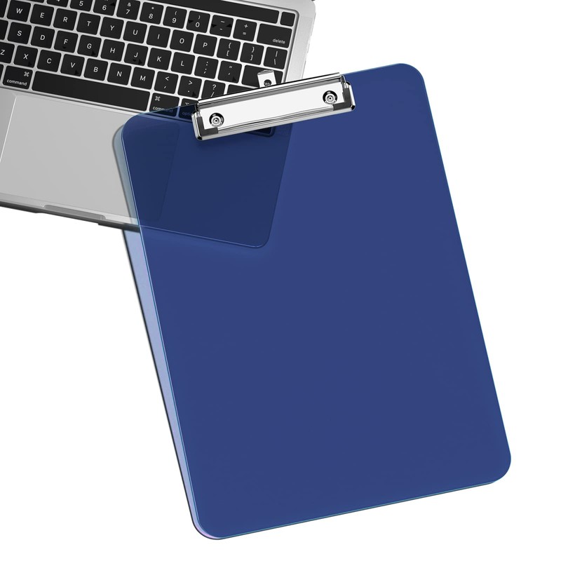 Hnogri Plastic Clipboards, Blue Clip Board Standard A4 Letter Size