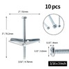 Jersvimc 10Pcs 3/16 x 3 Inch Round Head Toggle Bolt