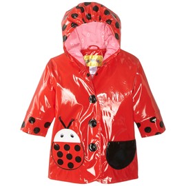 Kidorable Girls' Little Ladybug All Weather Waterproof Coat, Red, 5/6