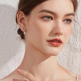 Dangle Drop Stud Earrings for Women Teardrop Cubic Zirconia CZ Earrings 925 Sterling Silver Dainty Hypoallergenic ZDaoBen