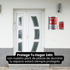 TECET® Set of 2 Aluminium Alarm Poster | Security Security Alarm Poster | Security and Deterrent Sign