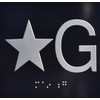 Star G ( Star Ground) Elevator Jamb Plate Sign With