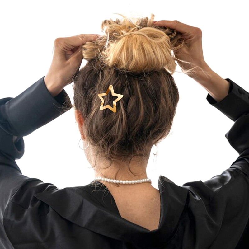 BOHUIZ 50 PCS Star Hair Clips, Snap Star Hair Barrettes