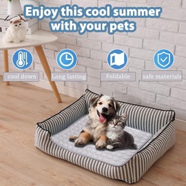 Treayes Dog Cooling Mat,2025 Upgrade Pet Cooling Mat for Dogs Cats,Washable & Portable Pet Soft Pad for Indoor or Outdoor,Perfect for Summer (Gray, Large,26.7"x20.8")