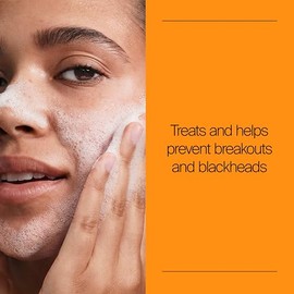 Neutrogena Lavado de acné sin aceite, limpiador facial para combatir el acné con medicina de ácido salicílico, tratamiento para el acné para la cara, 