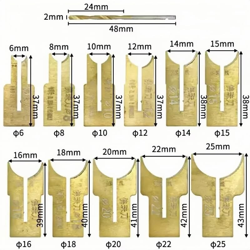 SOCOJE 24PCS Wooden Bead Maker Beads Drill Bit, 6-25mm Ball