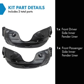 TRQ TRQ Front Inner Fender Liner Set Compatible with 2002-2006 Toyota Camry TO1248116 TO1249116