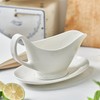 Dinnerlit Gravy Boat with Saucer - 16oz Fine Porcelain Sauce