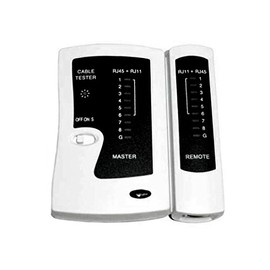 Network Cable Tester Ethernet Kit RJ12 CAT5E with Leather Case RJ45 RJ11 RJ-12 Telephone Modems Modular Ethernet Line Connector Plug RJ-45 RJ-11 Computer Line Tester, Snap-In Hook-Up