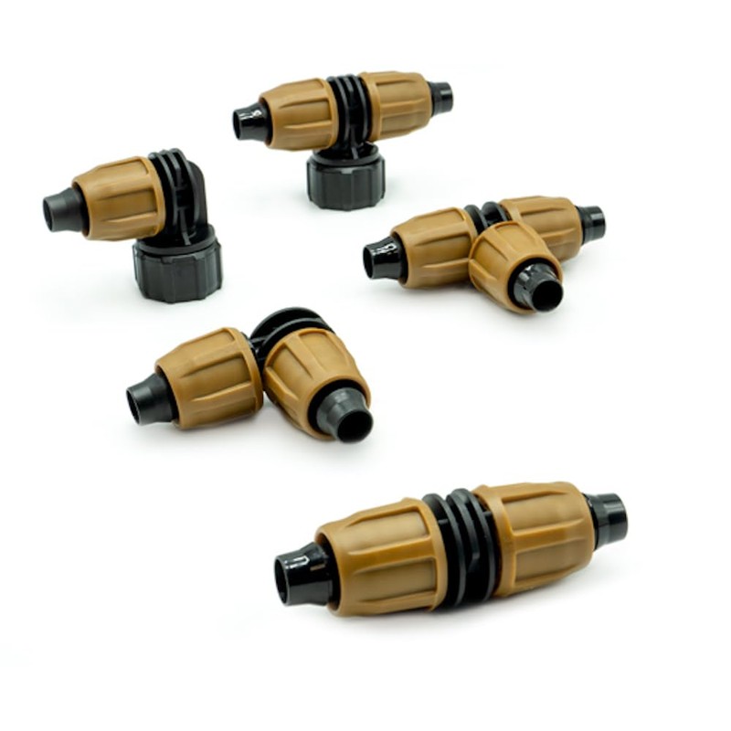 (5-Pack) 1/2" Universal Nut-Lock Coupling Drip Irrigation Tubing Compression Fitting