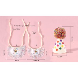 ROHOME Cat Birthday Bandana Scarf and Party Hat Cute Tassels Bib Scarf and Birthday Hat Cat Birthday Party Decorations Set