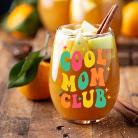 JERIO Cool Mom Club,Gifts for Mom From Daughter Son,Mom Birthday Gifts Wine Glass,Mothers Day,Valentines Day,Christams Gifts for Mom New Mom Gifts Idea