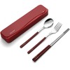 DEVICO Travel Utensils, 18/8 Stainless Steel 4pcs Cutlery Set Portable