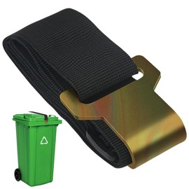 Trash Can Locks for Animals, Easy Adjustable Garbage Can Locks for Animals, Bear Proof Trash Can Lid Lock, Prevent Bear Raccoon Dog Tipping Over Trash BinTrash Can Lock Garbage Can Strap(Black)