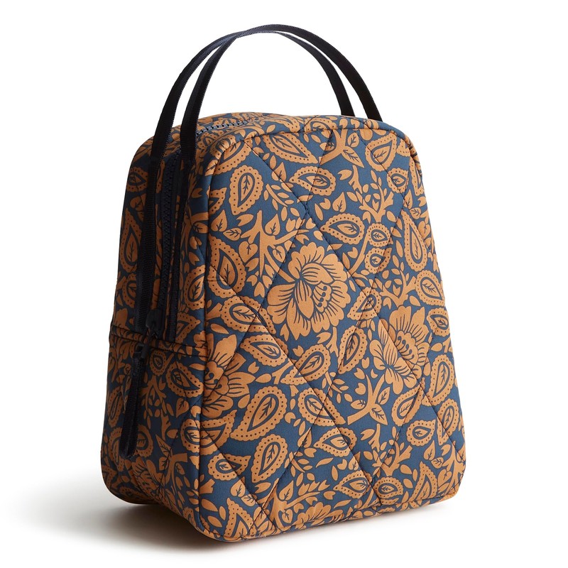 Vera Bradley Women's Featherweight Lunch Bag, Lotus Montage Roasted Pecan,