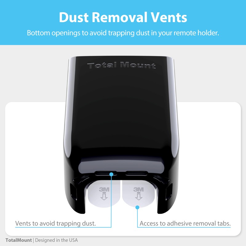 TotalMount Hole-Free Remote Control Holder – Eliminates Need to Drill