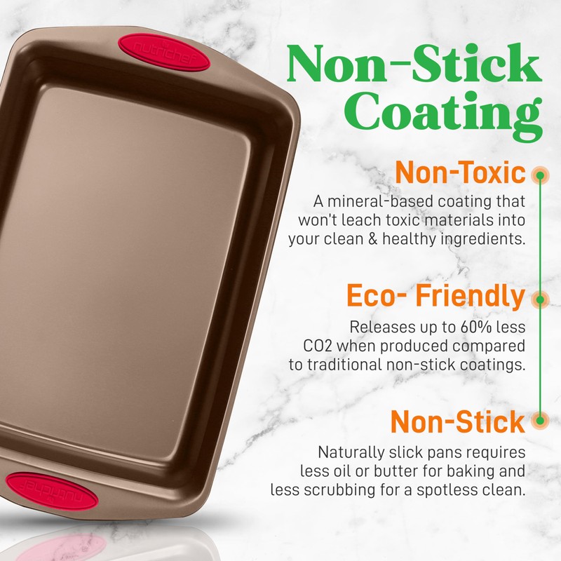 NutriChef 5-Piece Baking Pan Set - Carbon Steel Stackable Bakeware