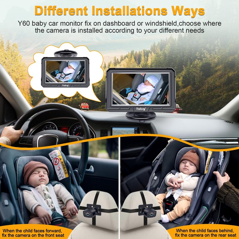 Yakry Baby Car Camera for Backseat - HD 1080P, 170°