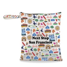 JXGZSO San Francisco Travel Gift Next Stop San Francisco Makeup Bag San Francisco Trip Cosmetic Bag San Francisco Souvenir Gift, Next Stop San Francisco grocery bag, Fashion