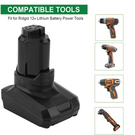 Hanaix 6.0Ah 12V Battery for Ridgid R82048 R82049 AC82049 R82059 AC82059 R86048 R82007 R82009 130188001 130219001 130446011 for Ridgid 12v Battery