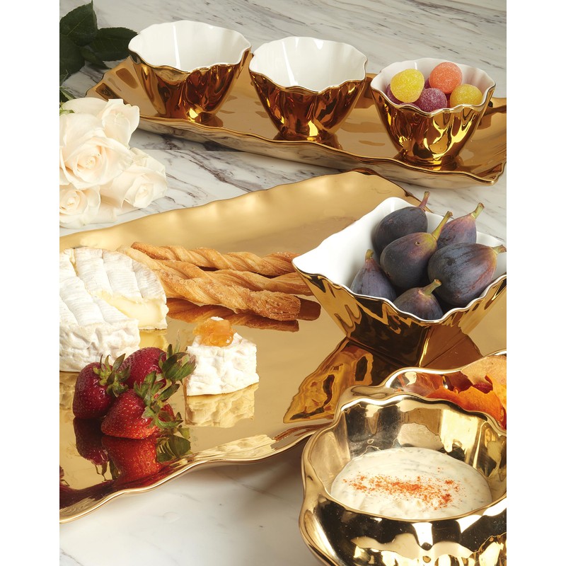 Certified International Gold Coast Chip & Dip Server 12" x