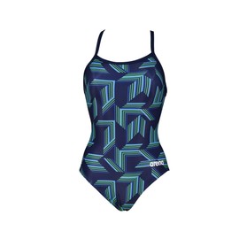 ARENA Puzzled Light Drop Back Women's One Piece Swimsuit for Competitive or Casual Swim, Ladies Bathing Suit