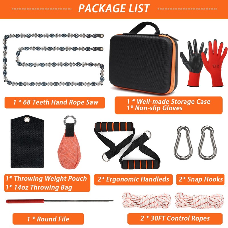 ZSGrowth 53 Inch High Limb Rope Saw with 68 Sharp