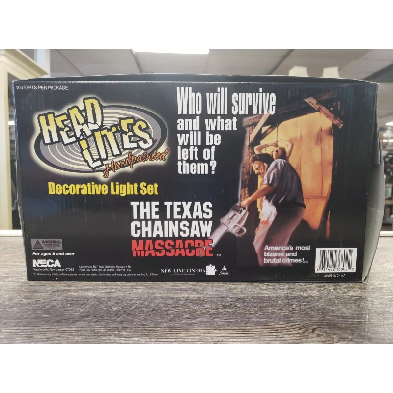 NECA TEXAS CHAINSAW MASSACRE HEAD LITES LEATHERFACE HANDPAINTED 10 SET