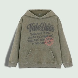 Vale Lives Summer Graphic Hoodie 100% Cotton US Warehouse 6 ColorsColor: Army Green, Size: Xl