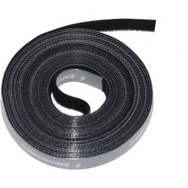 Reusable Cable Ties 1/2" x 16' Roll for Cable Management and Organizing Cords (Black)