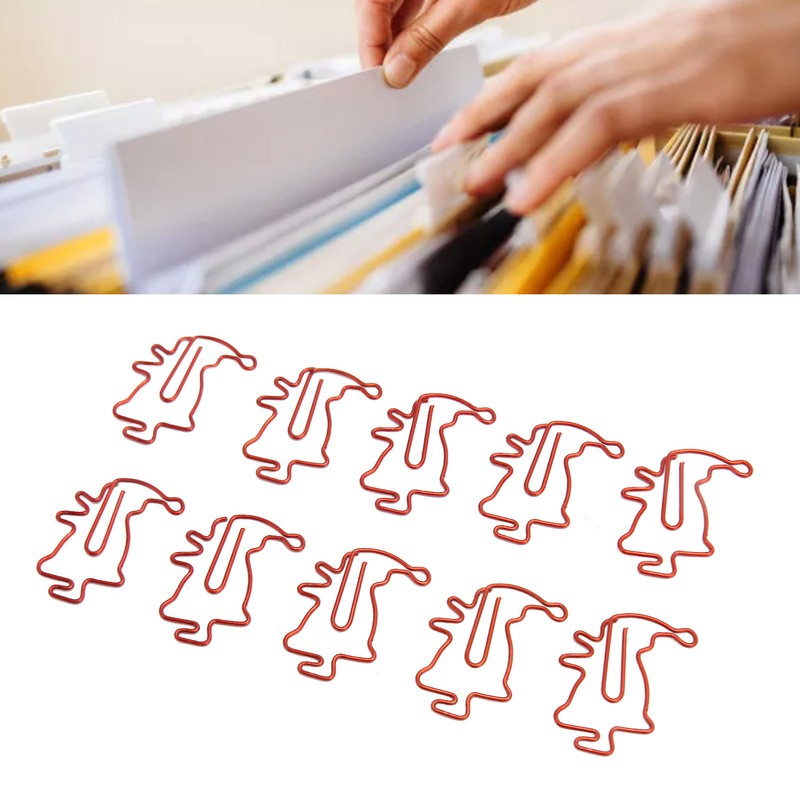 100pcs Santa Paper Clips Slip Resistance Cartoon Cute Lightweight Paperclips