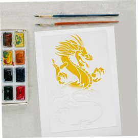 DOITOOL 2Pcs Reusable Dragon Painting Stencils DIY Hollow Templates for Wall Furniture Crafting with Smooth Washable Surface for Easy Decorative Artwork