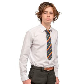 Junior/Childrens 5-15 Years Adjustable Elasticated Belt with Buckle/Brown Leather Fittings. Dark Blue