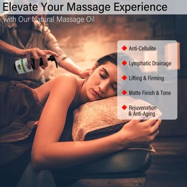 3.4 fl oz Anti-Cellulite Massage Oil with 7 Pure Natural Essential Oils for Body Massage Therapy, SPA, Tightening Skin and Reducing Stretch Marks(Neroli Scent)
