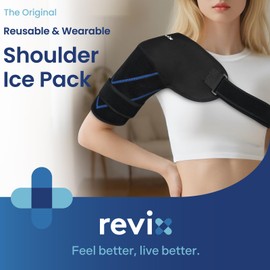 REVIX Shoulder Ice Pack Wrap, 2 Gel Packs+1 Shoulder Brace for Rotator Cuff and Arm, Reusable Gel Cold Therapy Wrap for Discomfort Relief & Muscle Relaxation