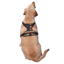 American Flag Vintage Reflective Dog Harness No Pull Soft Vest Harness for Small Medium Large Dog Puppy Pets Medium Size