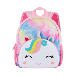 KK CRAFTS Preschool Backpack Toddler Neoprene Animal Schoolbag Lunch backpack for Kids Boys Girls(Tiedye Unicorn)