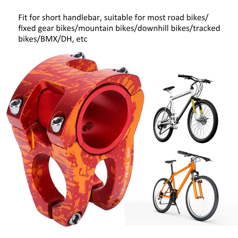 LUNJE 31.8/35x35mm Aluminum Alloy Bicycle Bar Stem Hollow Cycling Short