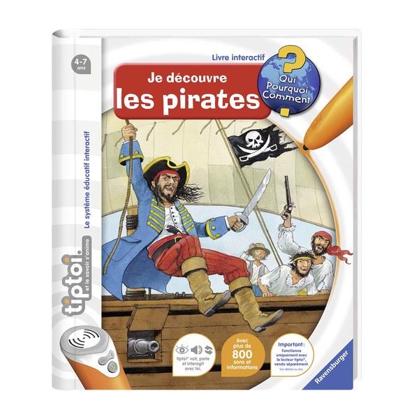 Ravensburger - Livre d'aventure interactif tiptoi - Je découvre les pirates - Jeux électroniques éducatifs sans écran en français - A partir de 4 ans - 00591