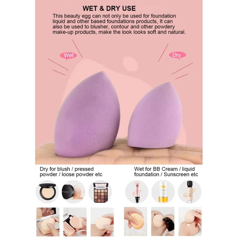 Makeup Sponge Set - Various Designs & Colours - Large