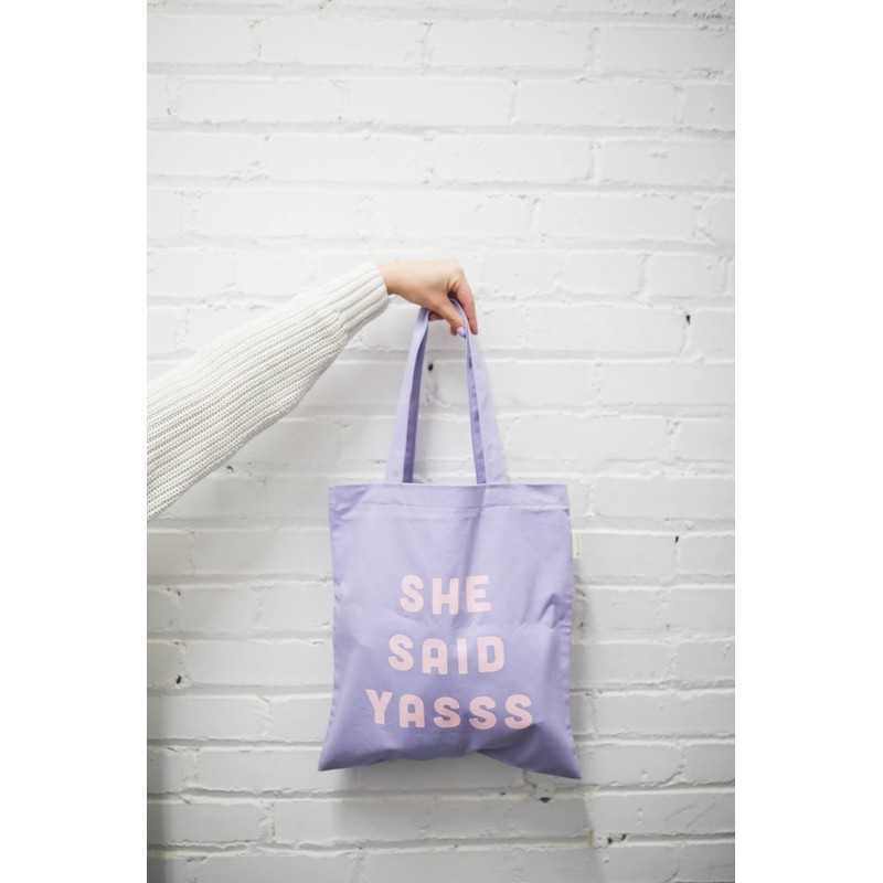 Pearhead She Said Yasss Tote Bag, Giftable Collection, Christmas Stocking